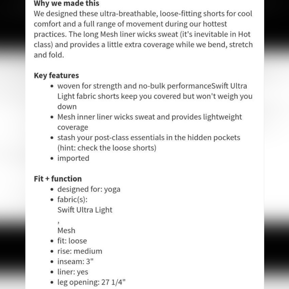 LULULEMON HOT TO STREET SHORTS Size 6 - Picture 14 of 14